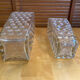 Pair of vintage bubble design moulded glass vases