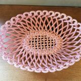 Large basket in pink slip signed Pichon
