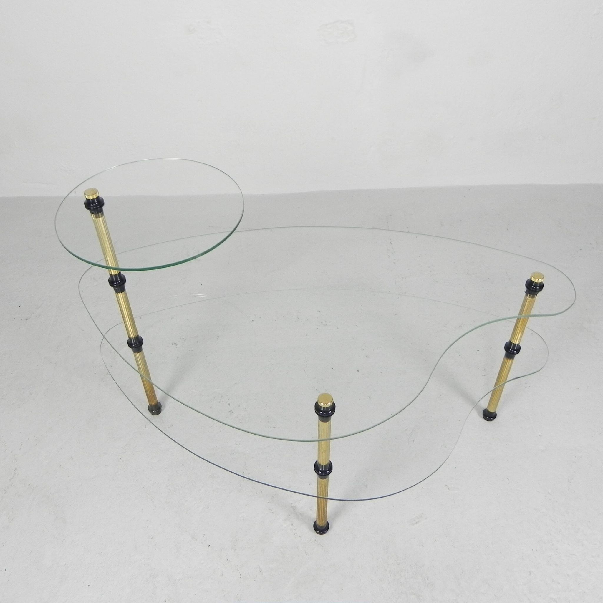 Etagere with 3 glass plates, kidney shape, 1950s