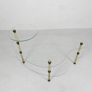 Etagere with 3 glass plates, kidney shape, 1950s