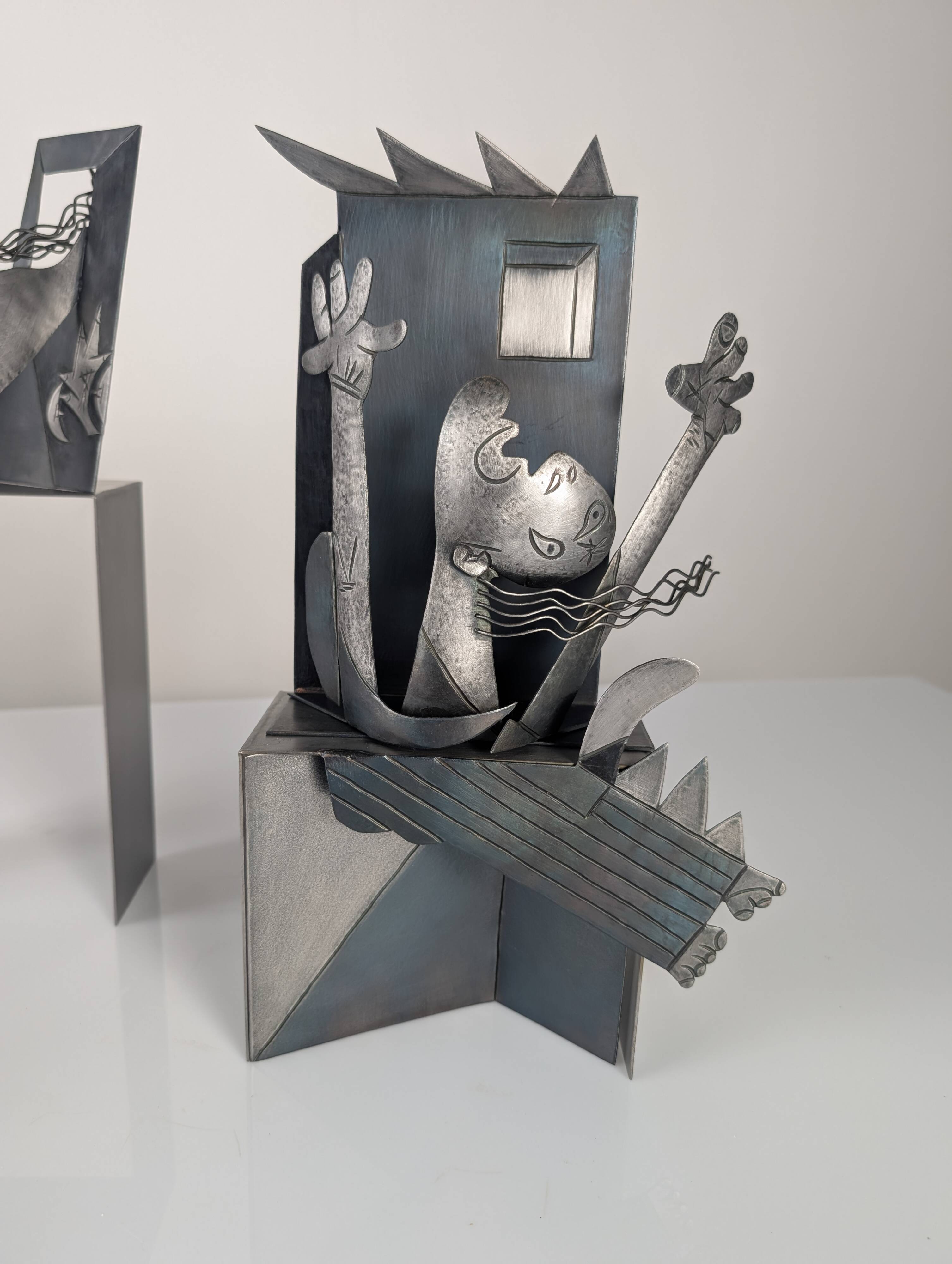 Sculptural Group "After Picasso" in Metal, Guernica Tribute, Late 20th Cent