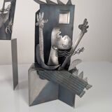 Groupe sculptural « D'après Picasso » en métal, hommage à Guernica, fin du XXe siècle