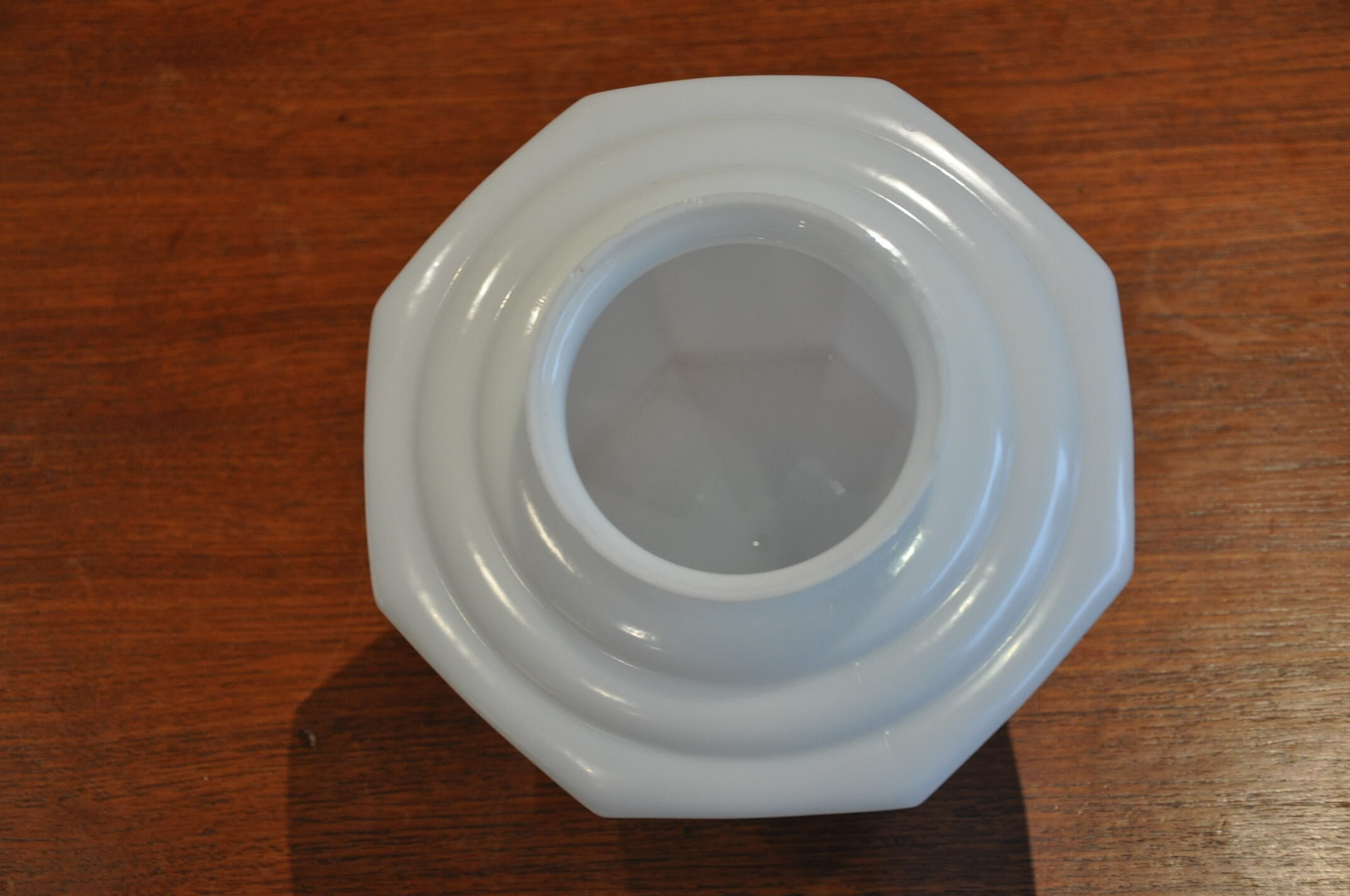 Vintage opaline and porcelain ceiling lamp