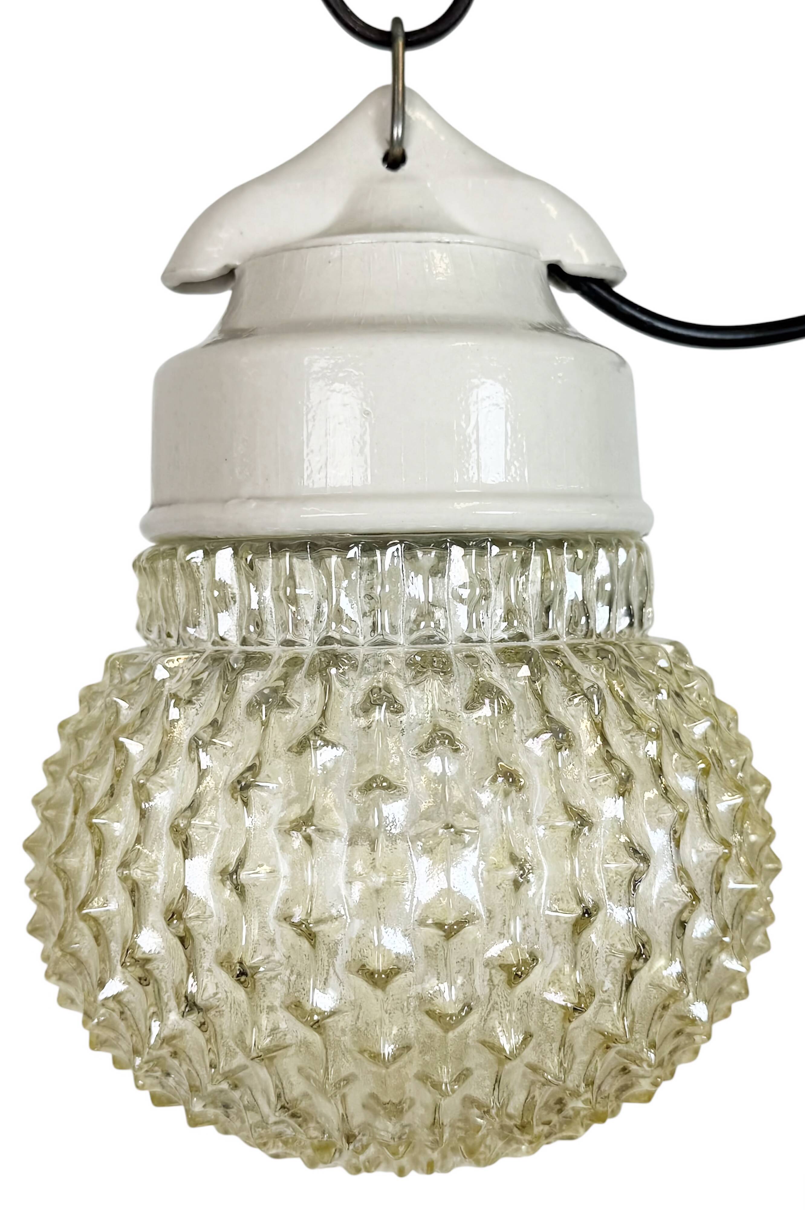 Vintage White Porcelain Pendant Light, 1970s