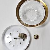 Vintage glass and gold metal globe ceiling light