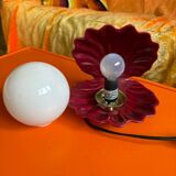 Burgundy ceramic shell lamp