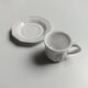 6 tasses Niderviller blanches et roses à décor de fleurs