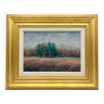 Tableau Ancien – Huile sur toile de Basil Poustochkine (1893-1973) – "Vue s