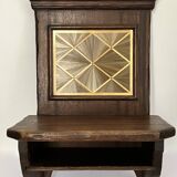 Wall shelf, straw marquetry