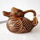 Brown duck slip pitcher from Sarreguemines, France, 1970s