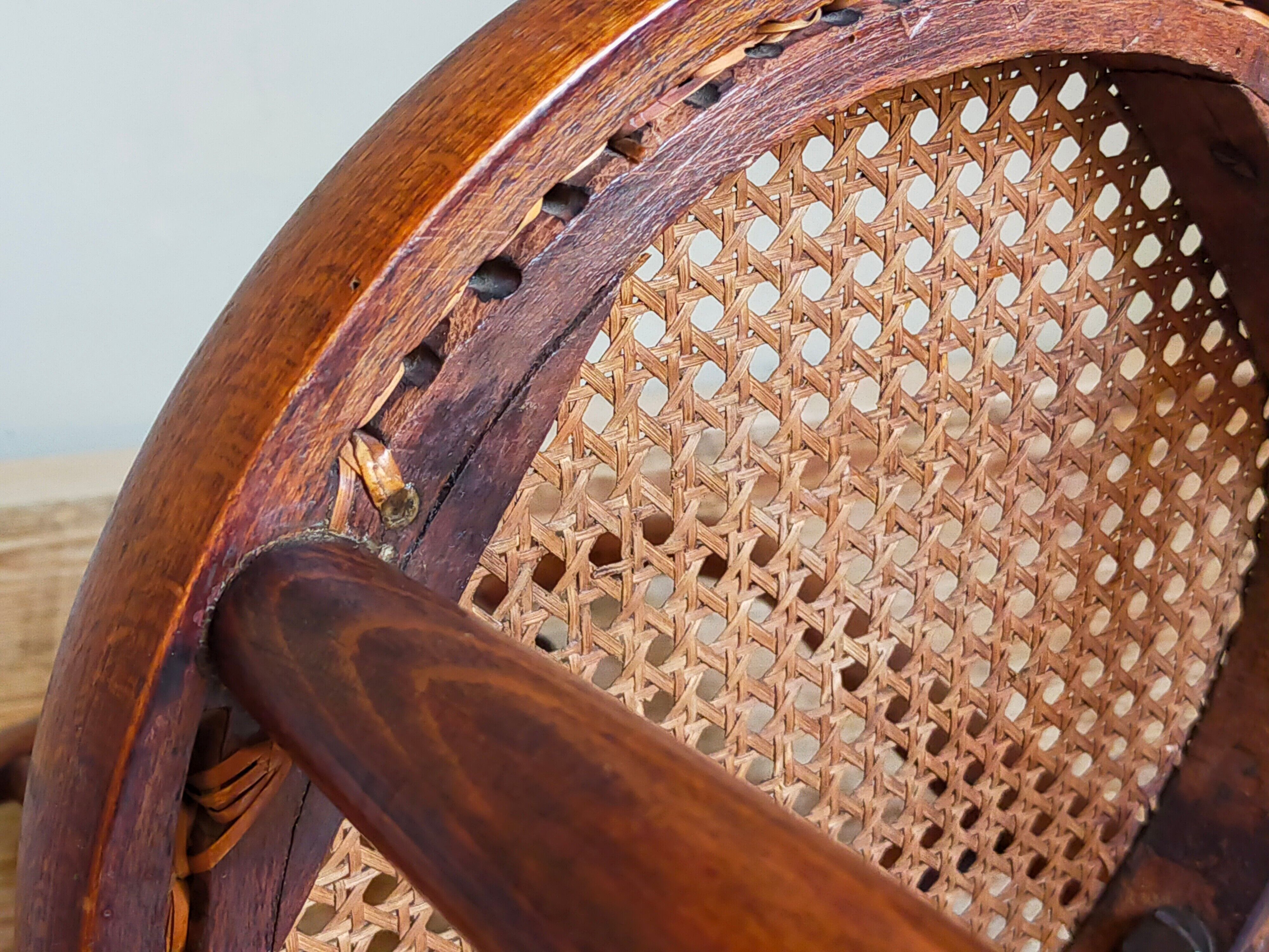 Children's chair in curved round wood old year