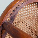 Chaise enfant en bois rond courbé cannée ancienne