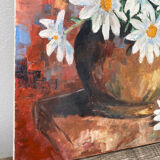 Oil on canvas bouquet of flower old painting