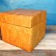 1980s leather storage stool