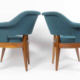 Pair of vintage armchairs by designer Charles Ramos, 1950s.