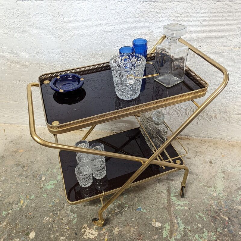 Foldable vintage bar trolley