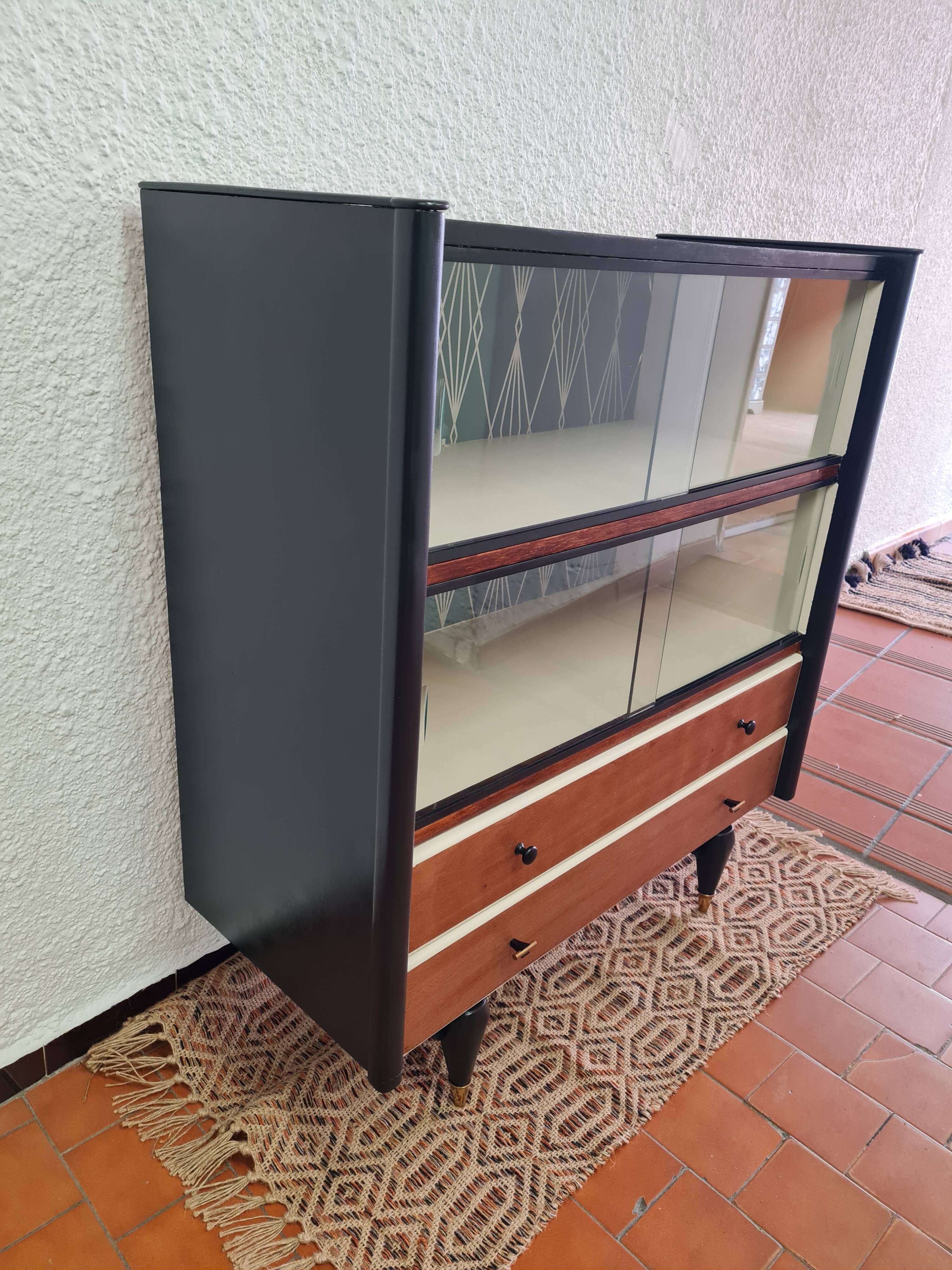 Vintage wooden showcase