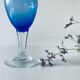 Blue and transparent glass vase