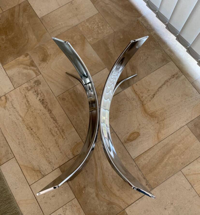 Vintage 70s chrome/glass coffee table
