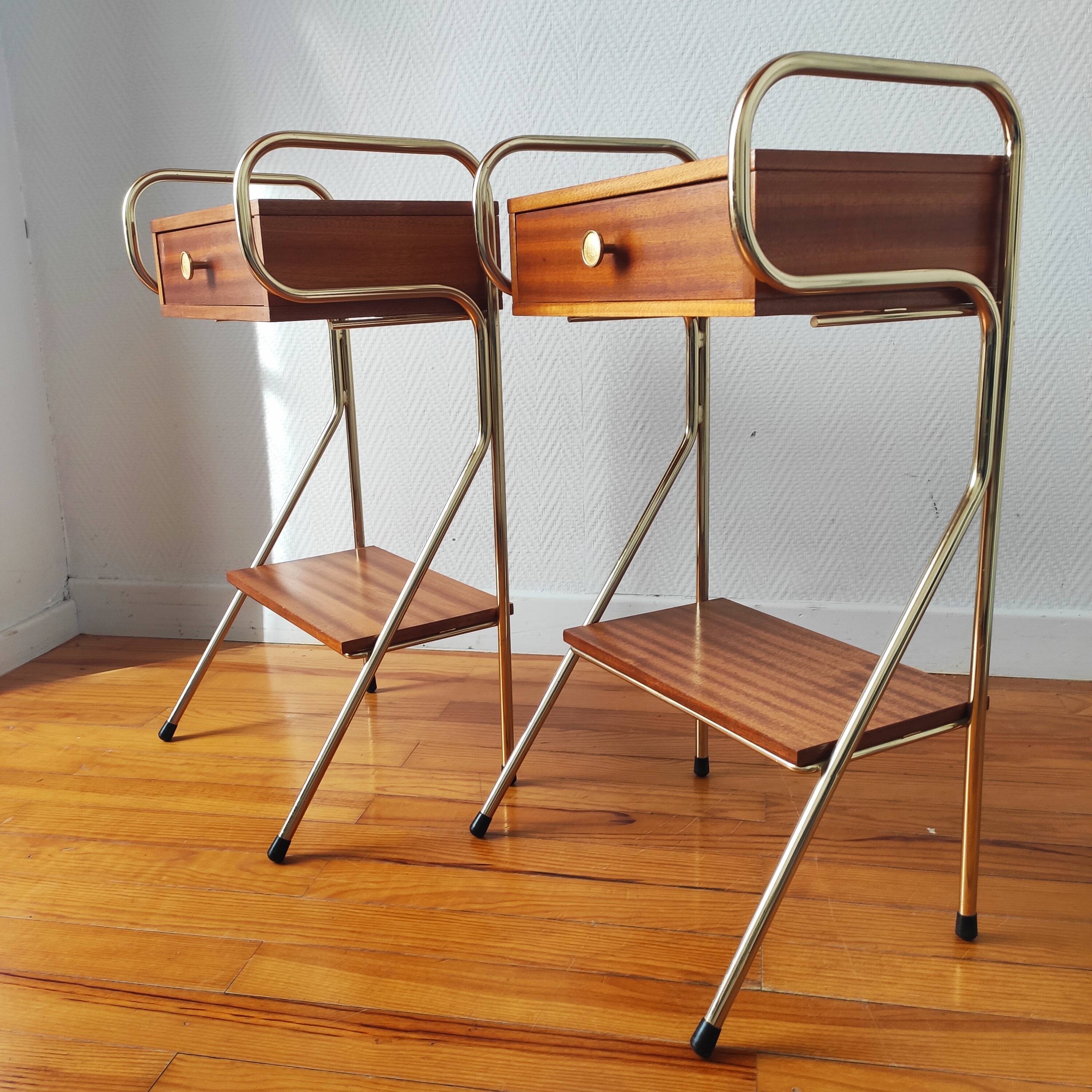 Pair of vintage modernist bedside tables