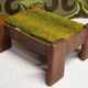Brutalist oak footstool end table – 1970s
