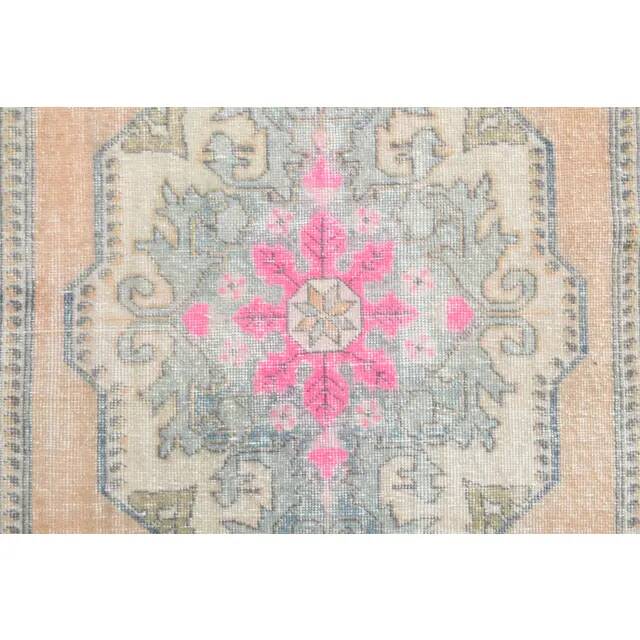 Vintage Turkish Oushak handmade wool cotton orange area rug 125x208