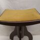 Piano stool bench old wooden tripod foot mustard velvet top