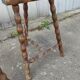 Lot 4 twisted wood tripod stools