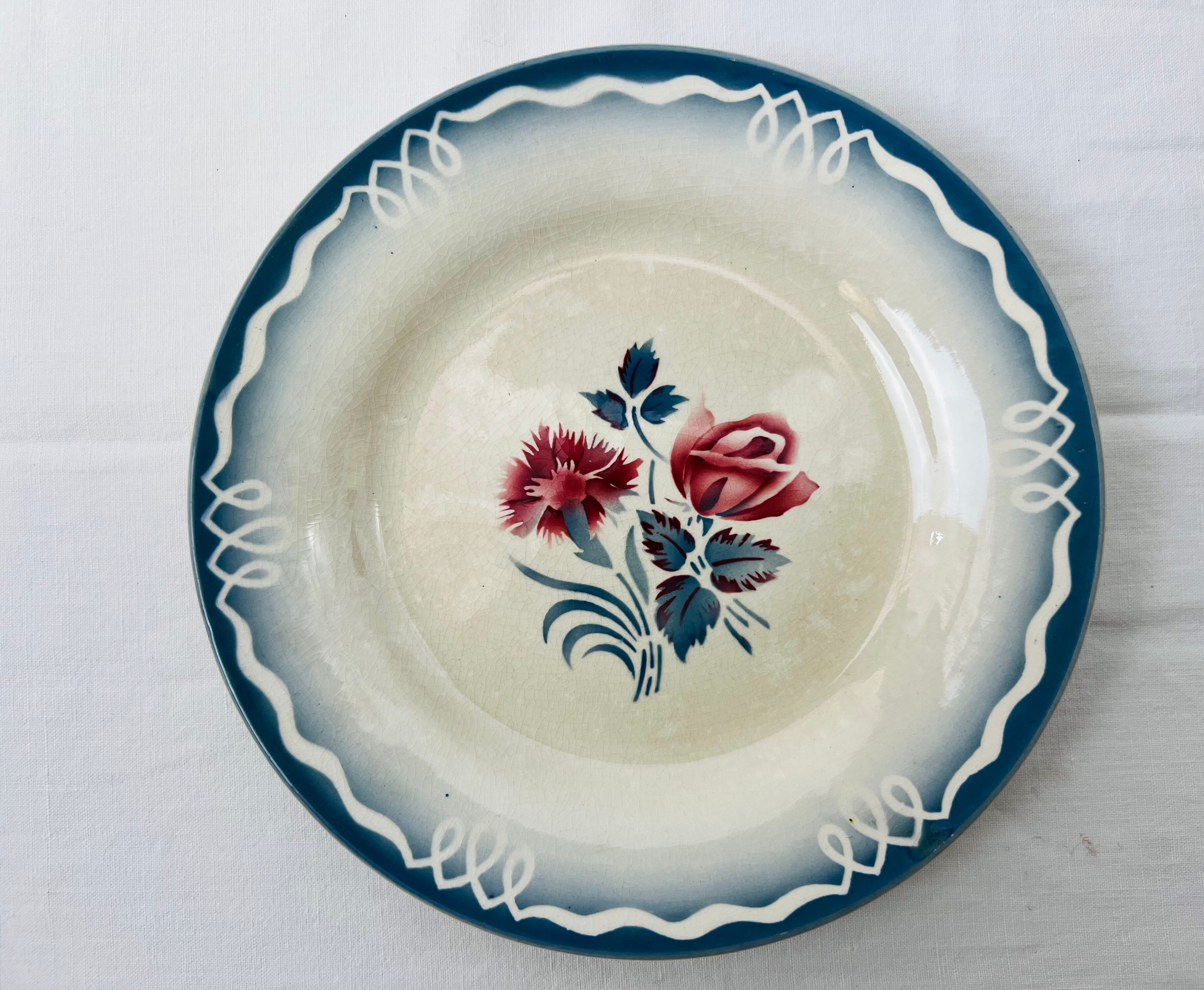 6 Digoin Marinette dessert plates