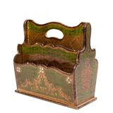Set of 3 florentine newspaper rack, letter holder, paper basket 1960s italy