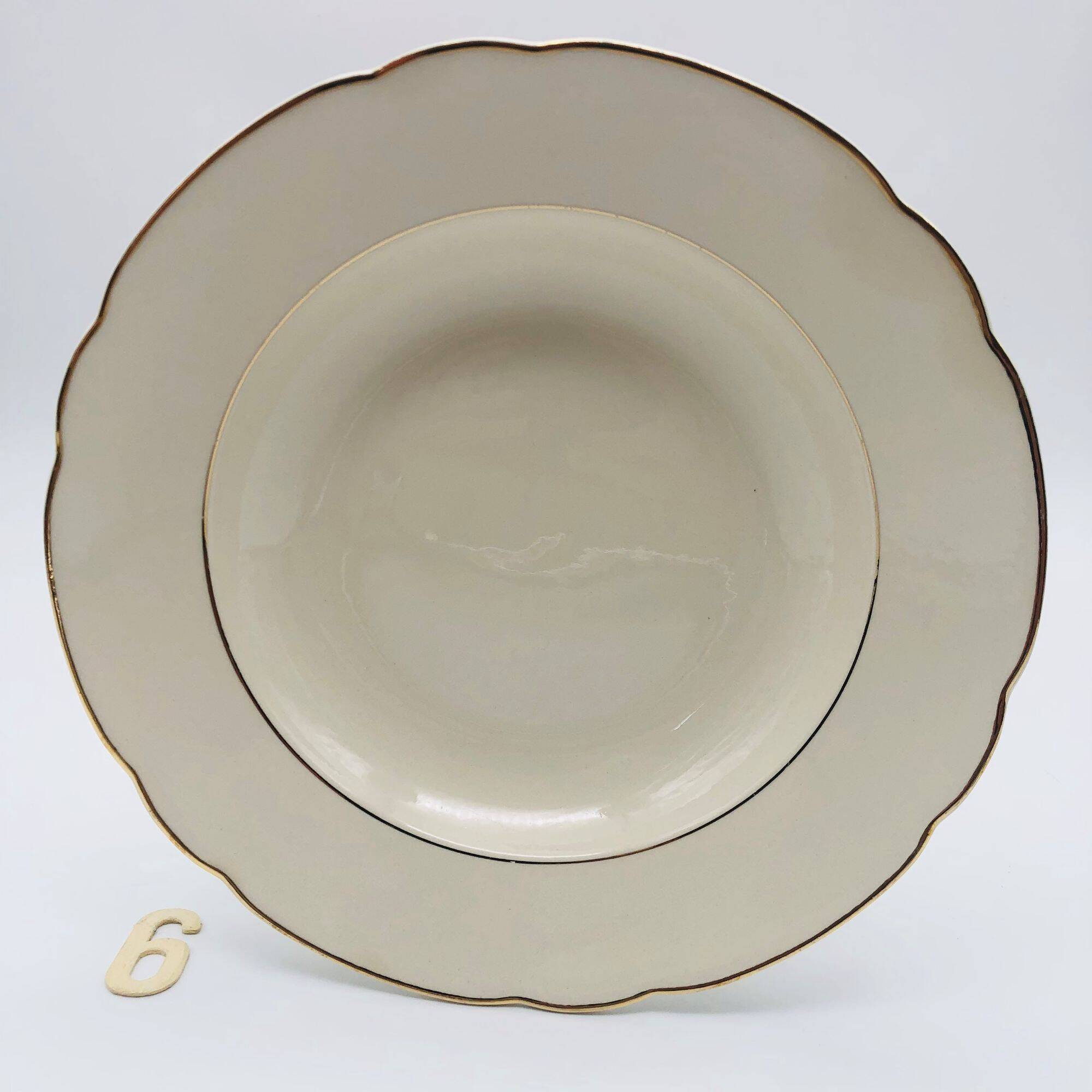 6 Antique soup plates stamped “Villeroy & Boch”.
