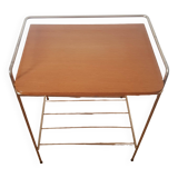 Metal and wood end table