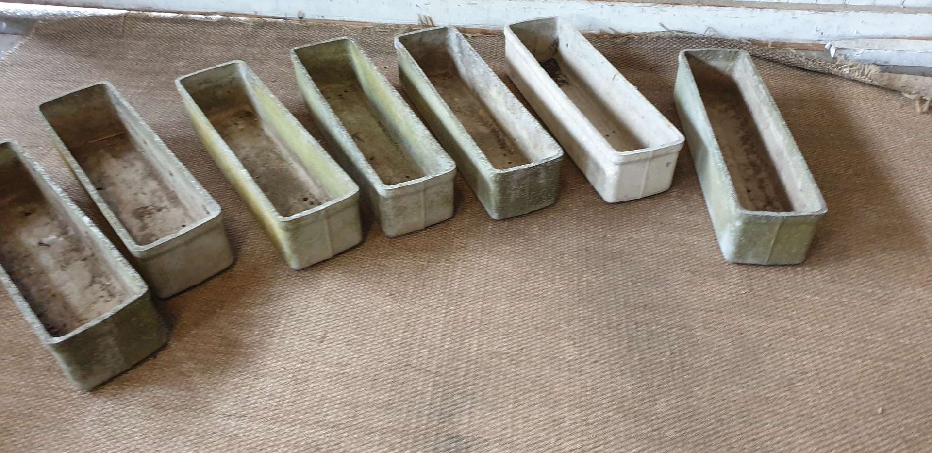 lot de 7 jardinières vintage en fibrociment