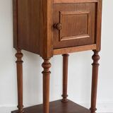 Antique bedside table in wood and marble