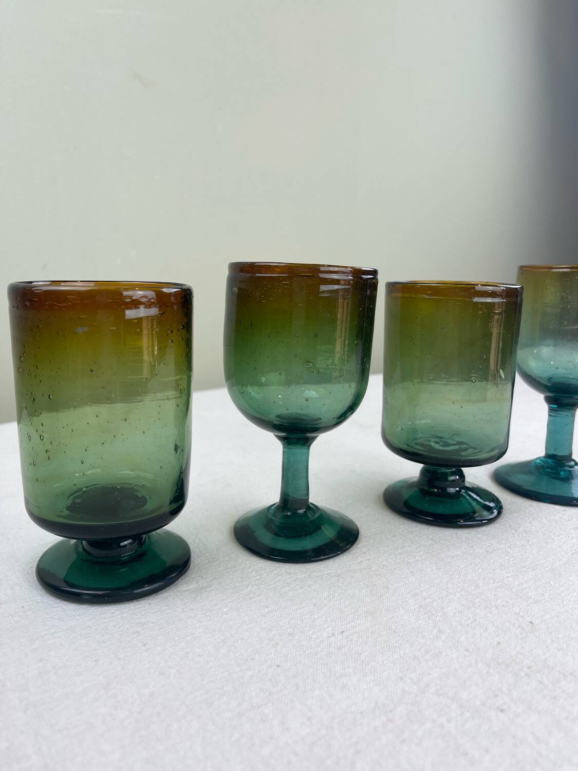Blown glass goblets