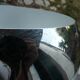 suspension eye ball lacquered white and chrome diameter 26cm