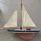 Navigable wooden basin sailboat, toy attributed to the jab granville brand
