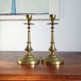 Pair of brass candle holders