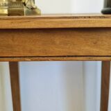 Oval side table with double top in wood - Art Deco style 1940s