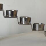 Chrome-plated metal candle holder