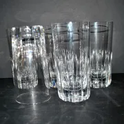Baccarat lot of 5 Rotary glasses whisky long drink cut crystal signed