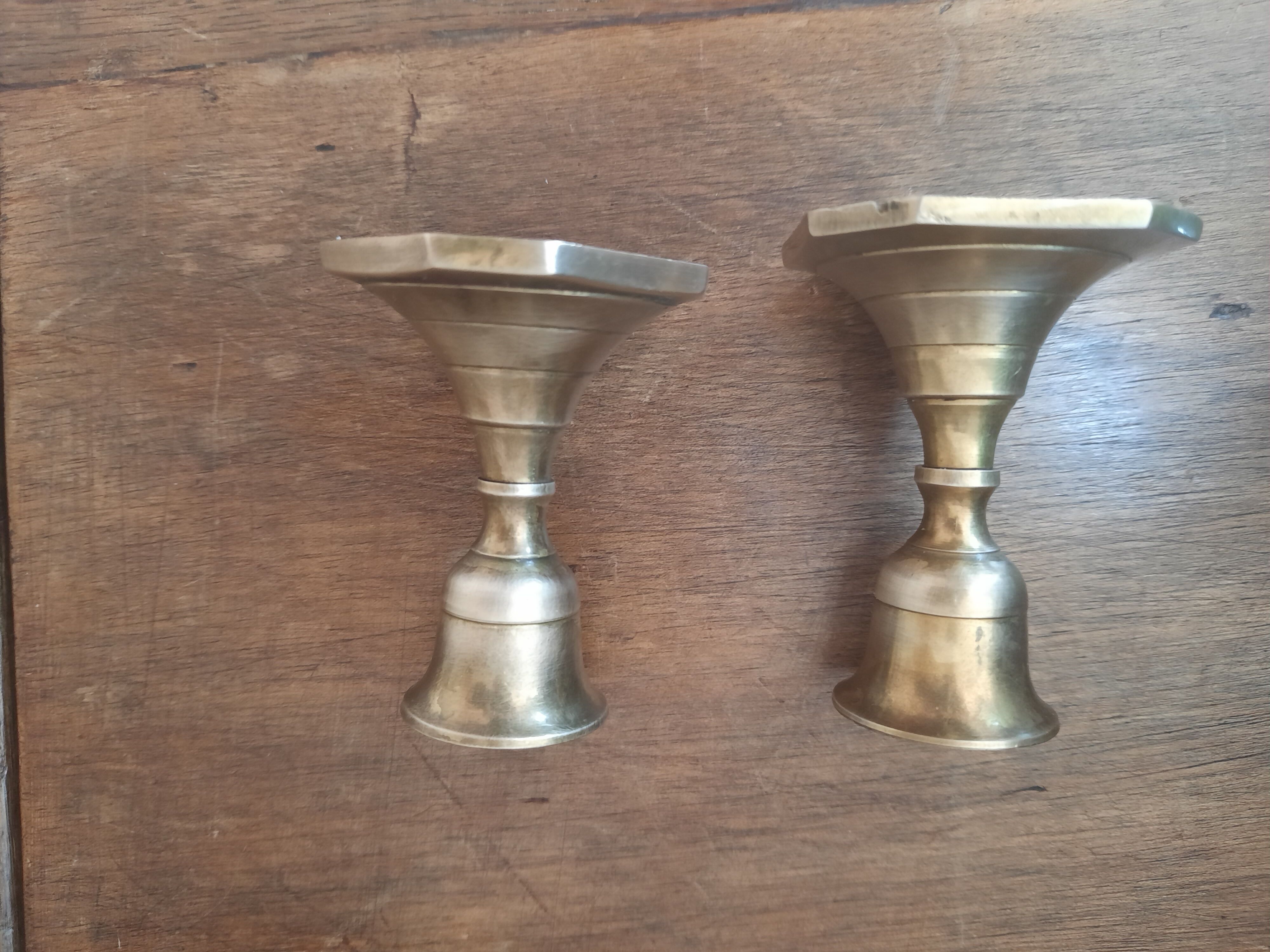 Pair of brass candlesticks