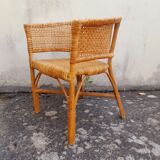 2 vintage cane rattan armchairs