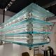 Large suspended chandelier, glass ceiling light, Italy 1970s.