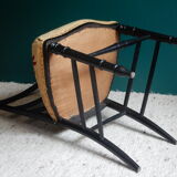 Black Napoleon III chair lined with phoenix