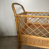 Vintage rattan bed for baby child