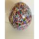 Lampe de table en verre de style oeuf de Murano multicolore floral contemporain, lot de 2 ou une paire de lustres