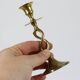 Trio of brass candle holders, vintage