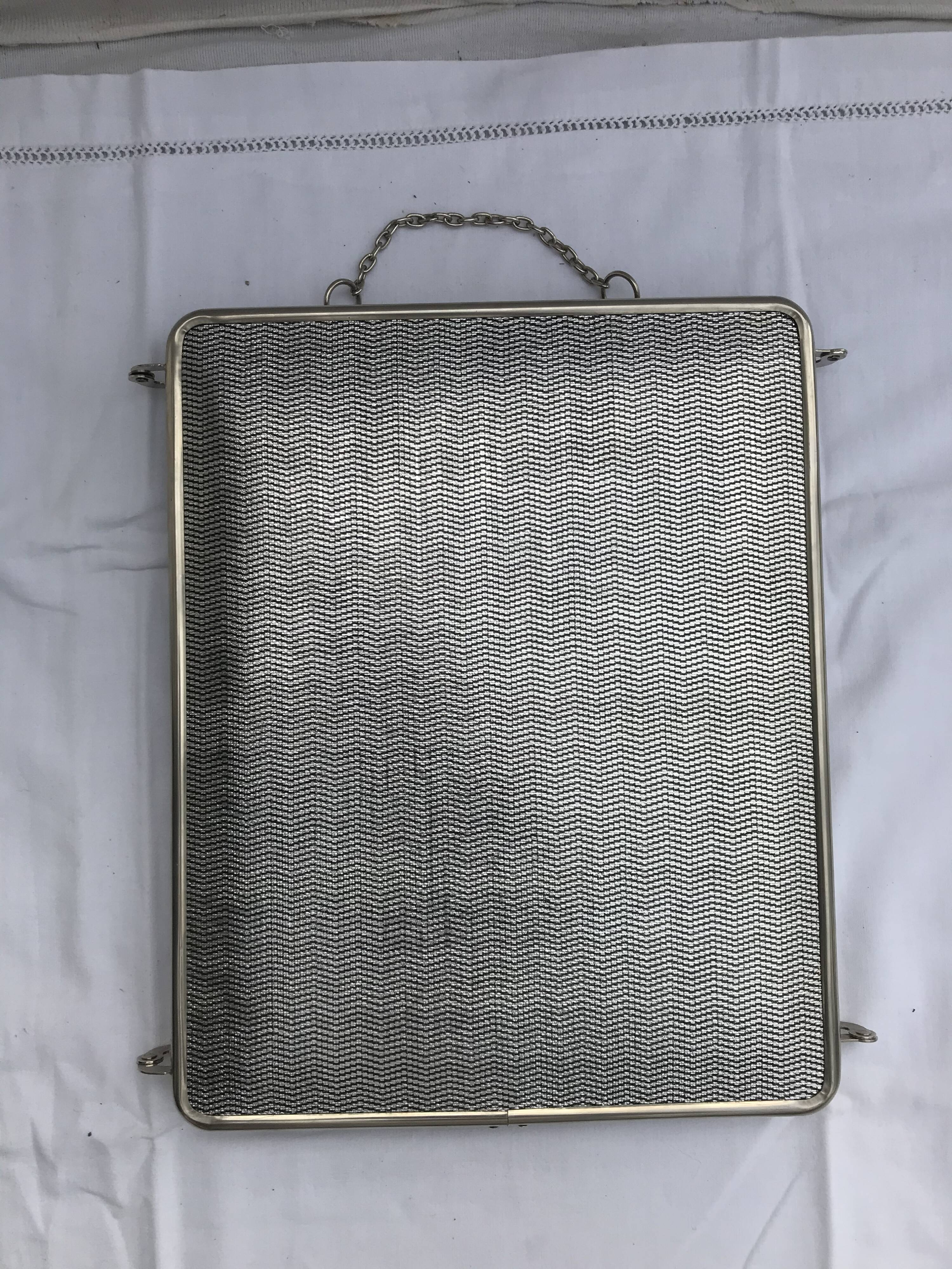 Former mirror triptych barbier contour metal chromé - vintage chain 24x30cm