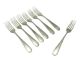 Set of forks, minimalism, silver-plated brass, Henneberg Brothers, Poland, 1930s
